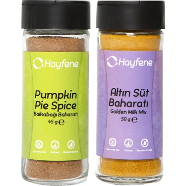 Hayfene Altın Süt Baharat Karışımı ve Pumpkin Pie Spice 2'li Baharat