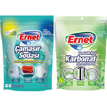 Ernet Temizlik İçin Karbonat 1,5 kg + Çamaşır Sodası 2