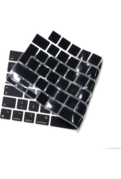 Kızılkaya Apple Macbook Air 2022 A2681 13.6 Inç M2 Çip Türkçe Silikon Klavye Koruyucu Siyah