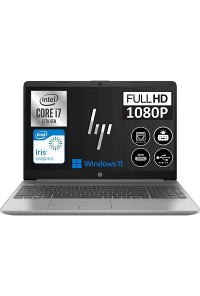 HP 250 G9 Intel Core i7 1255U 16GB 1TB SSD Windows 11 Home 15.6" FHD Taşınabilir Bilgisayar 6Q8M8ES23