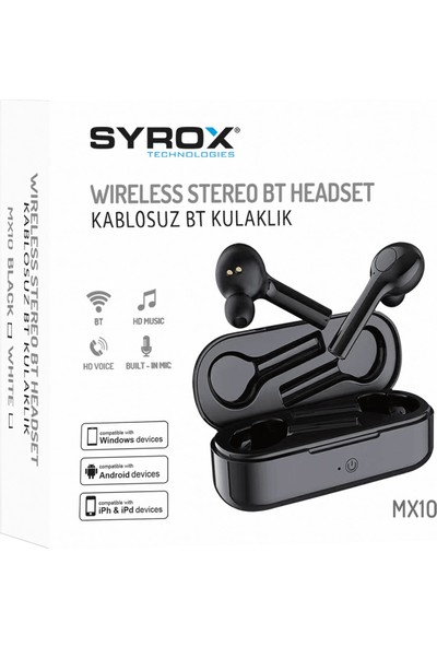 Syrox MX10 Bluetooth Kulaklık