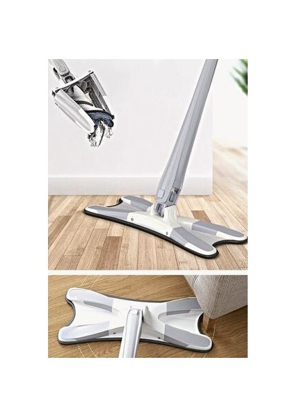 x Mop 360 Derece Dönen Kendine Sıkmalı Kurutmalı Pratik Mop Duvar ve Cam Silme Aparatı