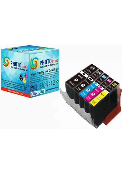 Photo Print® Canon Pixma MG8250  Kartuş Set 5 Renk Takım Muadil Yüksek Kapasite 525XL-526XL 500 Sayfa