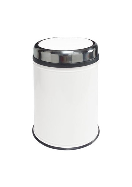 Beyaz 8 Lt Pratik Paslanmaz Çöp Kovası