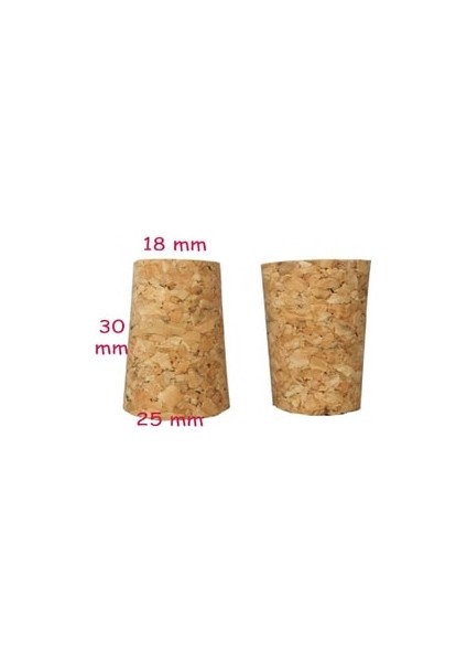 50 Adet Konik Mantar Tıpası Mantar Şişe 30*25*18