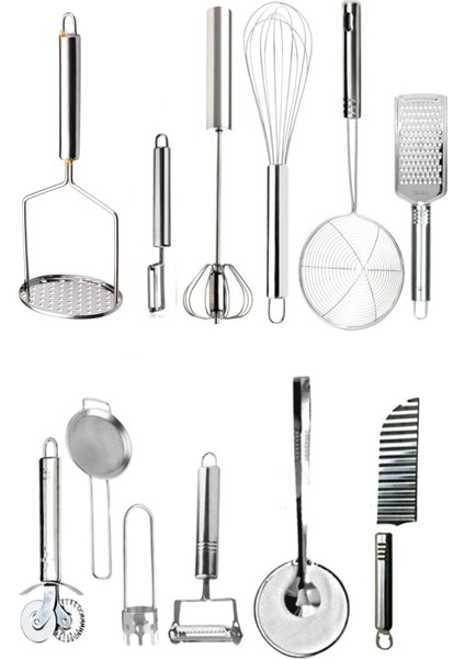 12 Parça Mutfağın Yıldızı Pratik Mutfak Hazırlık Çeyiz Seti