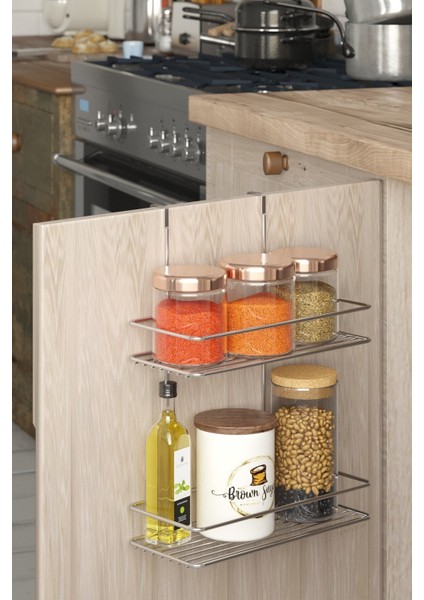 Askılı Dolap Içi Iki Katlı Banyo&mutfak Rafı Krom SF005