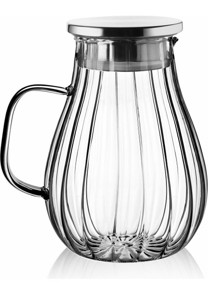 Paslanmaz Kapaklı Lüx Ince Borikat Cam 1800ML Sürahi