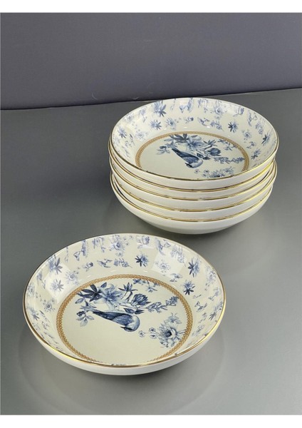 Lüx Seri Porselen 6 Lı 18 cm Yemek Tabağı