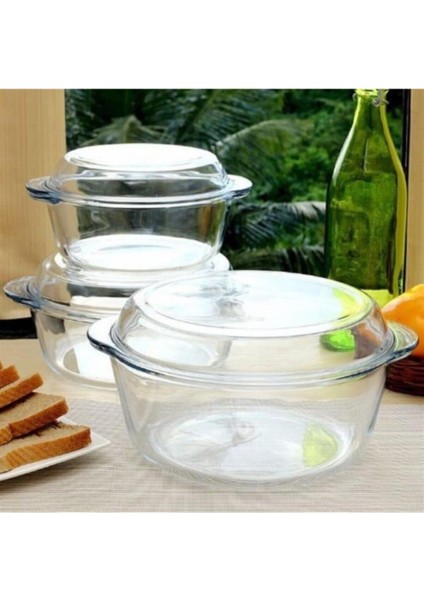 Borcam Kapaklı Yuvarlak Tencere 3'lü Set 159021 011OA 012OA 013OA