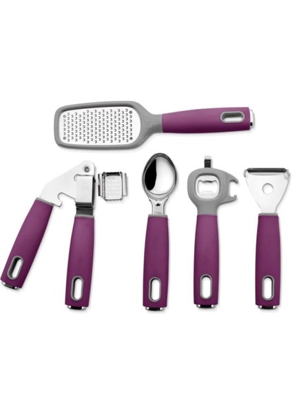 5'li Mutfak Gereçleri Seti -Mor