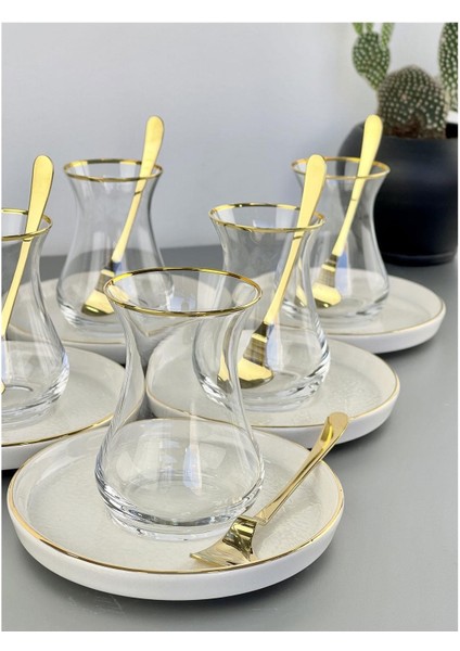 Lüx 18 Parça Vporselen Çay Seti