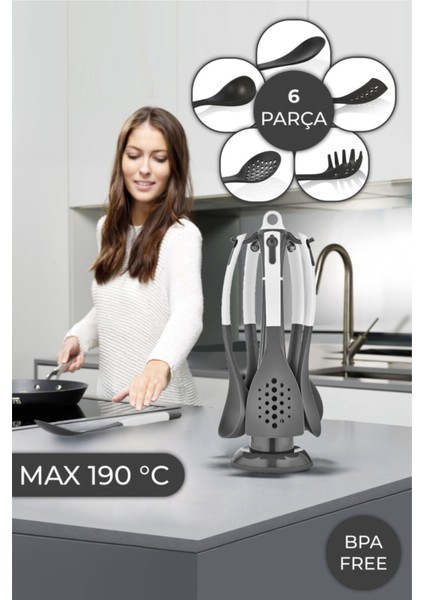6 Parça Standlı Servis Seti