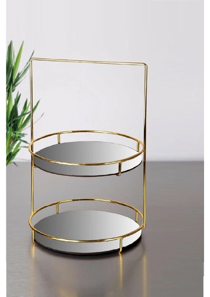 2 Katlı Aynalı Gold Lüx R Düzenleyici ve Sunumluk