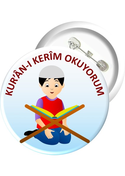 Misal Çocuk Rozet 02 - Kur'an-I Kerim Okuyorum (10 Adet)