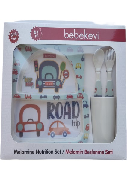 Melamin Mama Seti 4'lü Araba Desenli