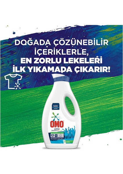 Sıvı Çamaşır Deterjanı Active Beyazlar ve Renkliler İçin 4 x 1,69 lt