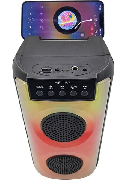 Koçak Elektronik HF-167 Bt/usb/aux/tf/fm/mic Rgb Bluetooth Hoparlör