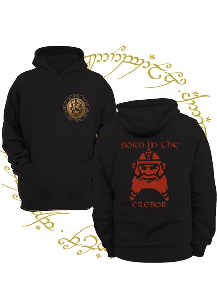 Yüzüklerin Efendisi Dwarf 3 Ipl. Şardonlu, Içi Polar, Çok Kalın, %100 Pamuk Hoodie