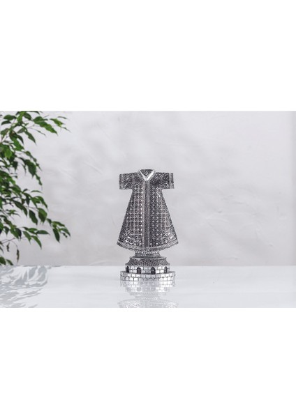 Kaftan Motifli Esmaül Hüsna Işleme - Gümüş Renk - Ebat : 14 x 27 Cm. BIBLOYC612