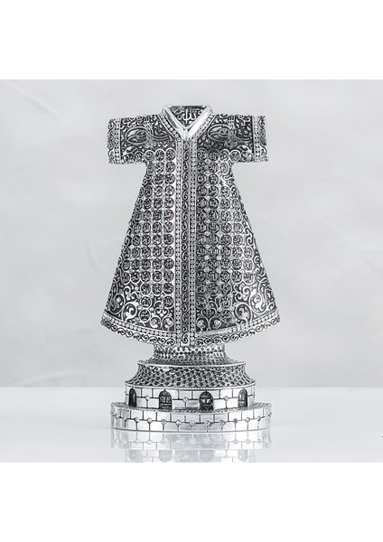 Kaftan Motifli Esmaül Hüsna Işleme - Gümüş Renk - Ebat : 14 x 27 Cm. BIBLOYC612
