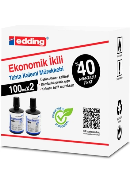 Legamaster Mürekkep 100 ml Siyah 2 Li Set