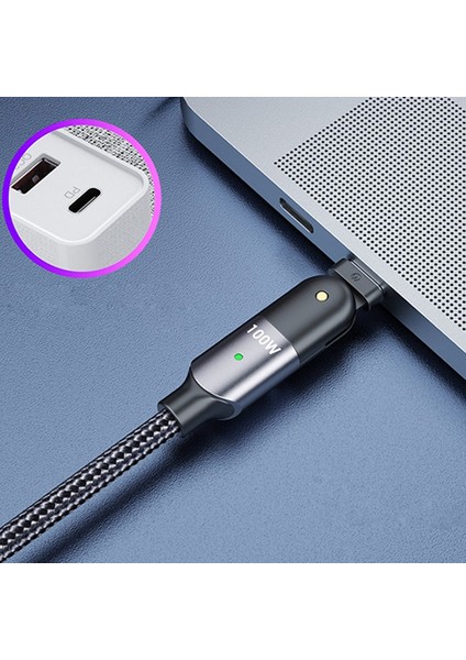 60W USB Type-C Pd  Hızlı Şarj Kablosu 2metre Döner Başlıklı Kablo