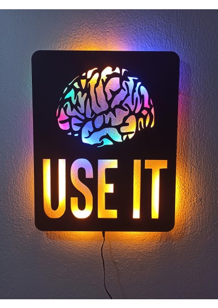 Use It Beyin LED Işıklı Duvar Tablosu