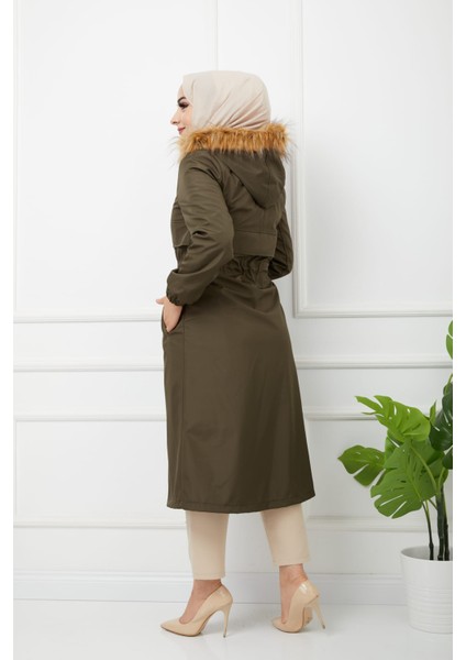 Haki Içi Kürklü ve Su Geçirmez Kadın Kışlık Mont & Kaban fırsatları