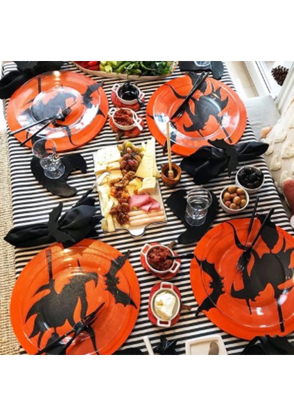 Halloween Cadısı Ahşap Supla - Amerikan Servis - Tabak Altı