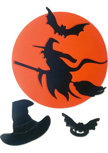 Halloween Cadısı Ahşap Supla - Amerikan Servis - Tabak Altı fiyatları