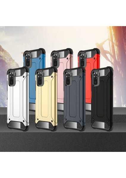 Xiaomi Redmi Note 10 Kılıf Çift Katmanlı Tank Silikon Kapak