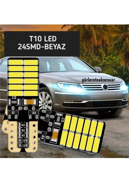 5 Adet Canbuslı T10 LED 12V Park Ledi Plaka Tavan Ledi 24SMD fiyatları