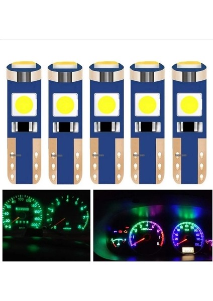 Oto Gösterge Ledi T5 5050 LED Torpito Kadran LED 12V Canbuslı Beyaz 10 Adet
