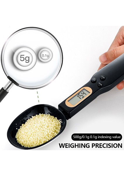 Elektronik Mutfak Terazisi 500G 0.1g LCD - Siyah (Yurt Dışından)
