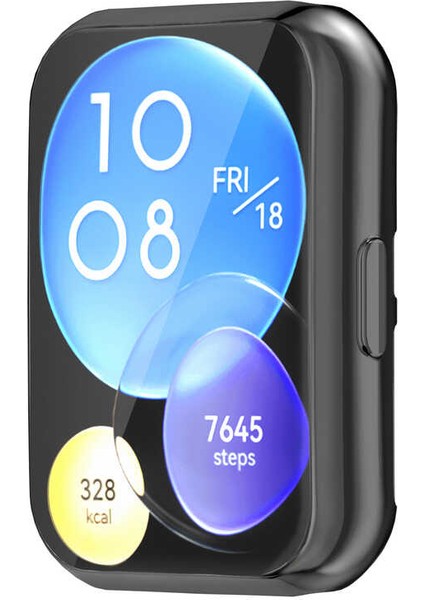 Huawei Watch Fit 2 Akıllı Saat Silikon Kasa Koruyucu Gard 02 Siyah modelleri