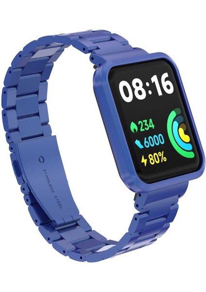 Xiaomi Redmi Watch 2 Lite Metal Katlamalı Kordon Kayış KRD-60 Lacivert