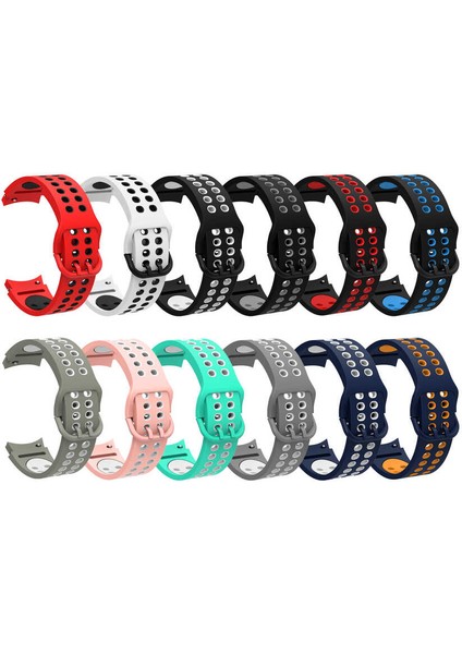 Samsung Galaxy Watch 4 Kordon Kayış Spor Delikli Esnek Silikon KRD-02 40mm Gri - Beyaz indirimleri