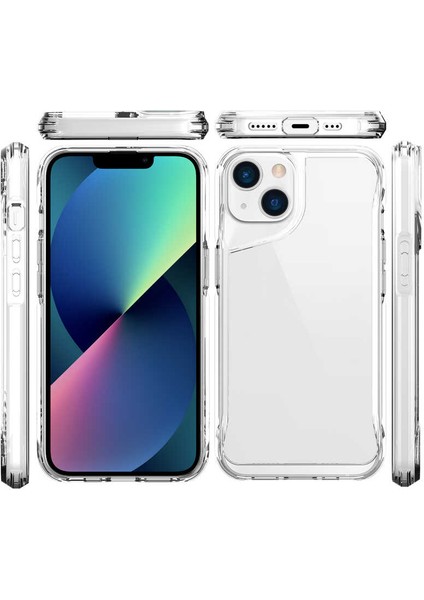 Apple iPhone 14 Kılıf Darbe Emici Kamera Korumalı Kenar 2.0mm T-Max Arka Kapak Şeffaf