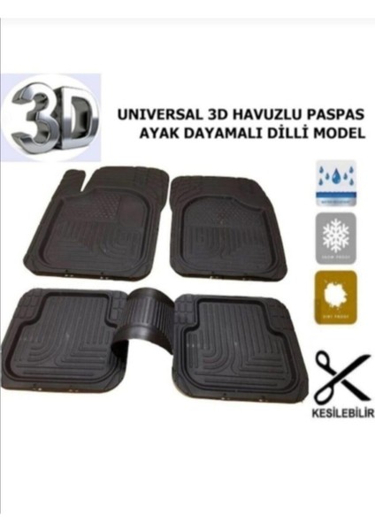 Araba Paspası 3 D Havuzlu Kaucuk