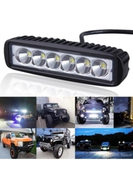 Sis Lambası 18 Watt Ultra Güçlü Gündüz Ledi 6 Ledli Off Road Sis 12/24 V