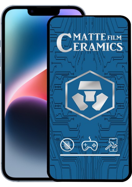 Apple iPhone 14 Plus Tam Kaplayan Mat Seramik Nano Esnek Ekran Koruyucu Cam