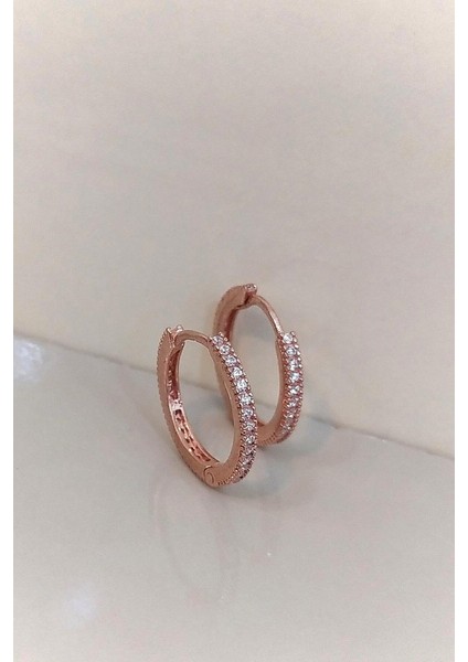 Gümüş 1,1 cm Ince Taşlı Bayan Halka Küpe NZ523T81 indirimleri