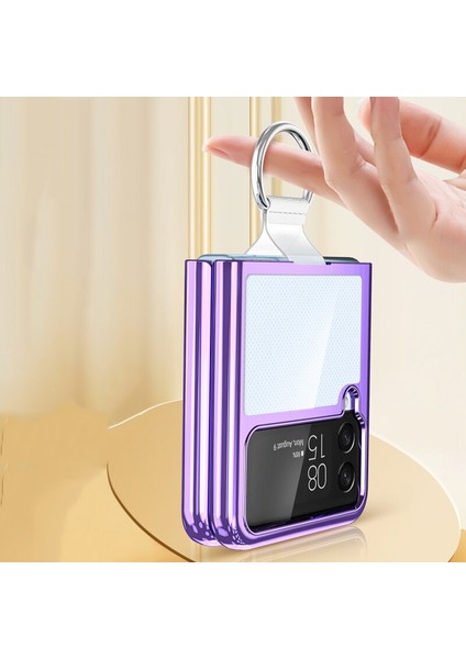 Qichenga Samsung Galaxy Z Flip 3 Parmak Yüzük Şeffaf Kaplama Sert Pc Koruma Cep Telefonu Kılıfı (Yurt Dışından) fiyatları