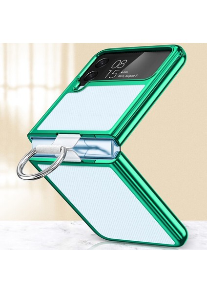 Qichenga Samsung Galaxy Z Flip 3 Parmak Yüzük Şeffaf Kaplama Sert Pc Koruma Cep Telefonu Kılıfı (Yurt Dışından) fırsatları