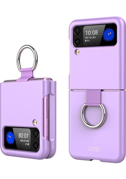 Qichenga Samsung Galaxy Z Flip 3 Parmak Yüzük Cilt Sert Pc Koruması Hissediyor Cep Telefonu Kılıfı Kapağı (Yurt Dışından)
