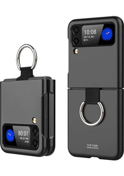 Qichenga Samsung Galaxy Z Flip 4 Parmak Yüzük Cilt Sert Pc Koruması Hissediyor Cep Telefonu Kılıfı Kapağı (Yurt Dışından)