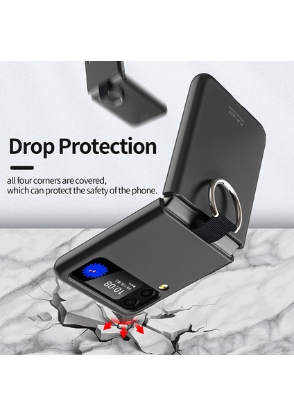 Qichenga Samsung Galaxy Z Flip 4 Parmak Yüzük Cilt Sert Pc Koruması Hissediyor Cep Telefonu Kılıfı Kapağı (Yurt Dışından) modelleri