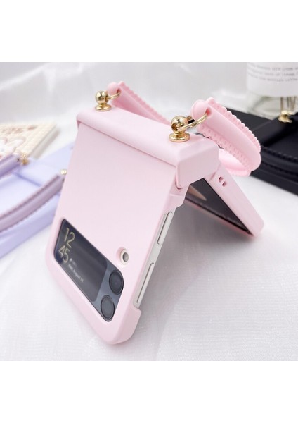 Qichenga Samsung Galaxy Z Flip 3 Bilek Bandı Macaron Hard Pc Her Şey Dahil Menteşe Tam Koruma Cep Telefonu Kılıfı (Yurt Dışından) fırsatları