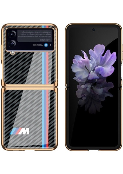 Qichenga Samsung Galaxy Z Flip 4 Karbon Fiber Ekleme Kaplama Temperli Cam Koruma Cep Telefonu Kılıfı Kapağı (Yurt Dışından) fırsatları